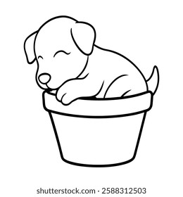 puppy sleeping icon vector illustration 