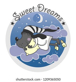 The puppy sleeps and has sweet dreams