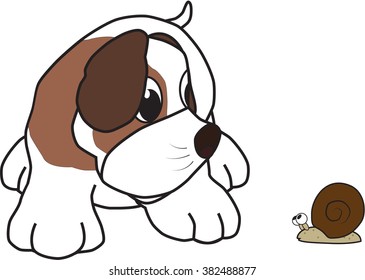 puppy and snail