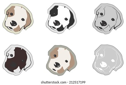 puppy stickers, vector