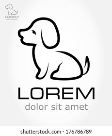 Puppy symbol. Vector illustration.