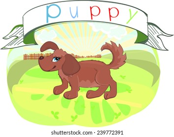 Puppy with title