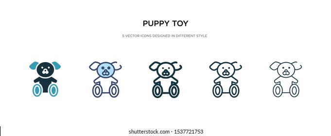 puppy toy icon in different style vector illustration. two colored and black puppy toy vector icons designed in filled, outline, line and stroke style can be used for web, mobile, ui