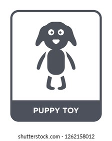 puppy toy icon vector on white background, puppy toy trendy filled icons from Toys collection, puppy toy simple element illustration