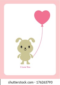 puppy valentine greeting card