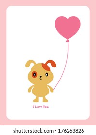 puppy valentine greeting card