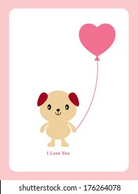 puppy valentine greeting card