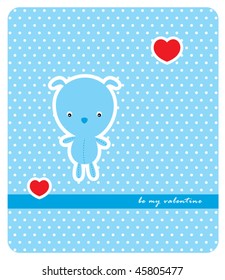 puppy valentine greeting card