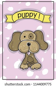 puppy vector drawn illustration