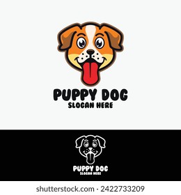 puppy vector logo design template