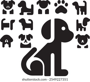 Puppy Vector, Puppy Silhouette, Puppy icon set, Puppy logo ,Vector illustration, Vector Graphic, EPS 10 , clip art work,