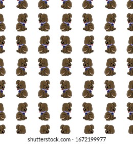 Puppy wallpaper, illustration, vector on white background.