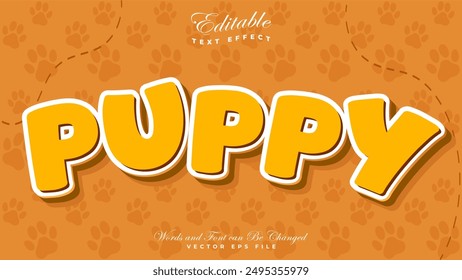 Puppy words 3d editable text effect style.