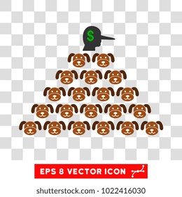 Puppycoin Pyramid Scammer EPS vector icon. Illustration style is flat iconic symbol on chess transparent background.