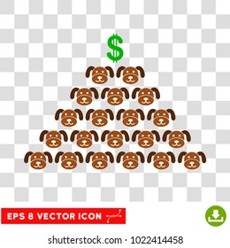 Puppycoin Pyramid Scheme EPS vector pictogram. Illustration style is flat iconic symbol on chess transparent background.
