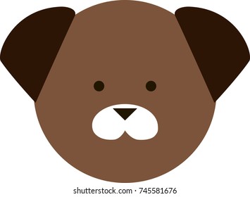 A puppy's head isolated