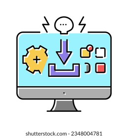 pups cyberspace crime color icon vector. pups cyberspace crime sign. isolated symbol illustration