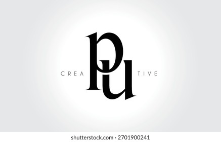 PUpu Elegant Serif Monogram Logo – Luxury Lowercase Typographic Lettermark for Modern Branding