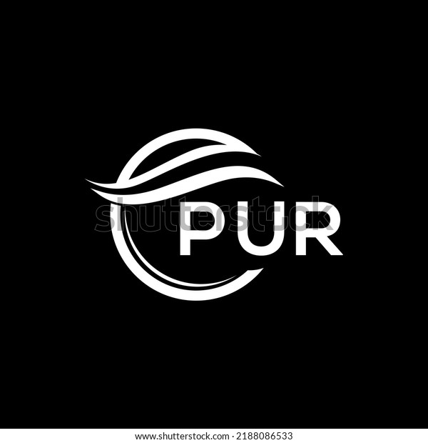 PUR\
letter logo design on black background. PUR creative circle logo.\
PUR initials  letter logo concept. PUR letter\
design.