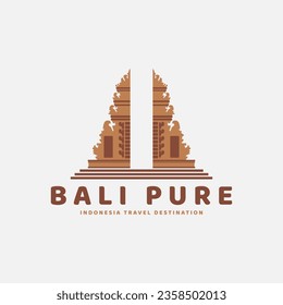 violettes lempuyang tempel Logo Vektorgrafik Vorlage Design. Bali-Icon-Zielort