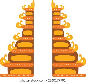 Pura lempuyangan temple hand drawn illustration
