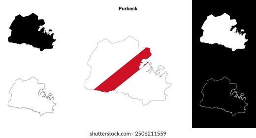 Purbeck blank outline map set