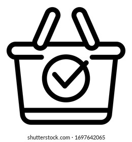 Kaufen Sie ein Korbsymbol. Rahmenkauf-Korb-Vektorillustration-Symbol für Webdesign einzeln auf weißem Hintergrund