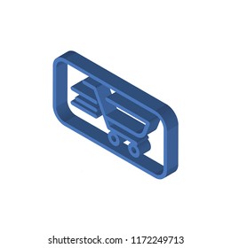 Purchase Button isometric left top view 3D icon