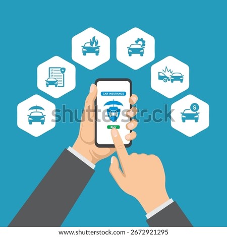 purchase car insurance vector concept design