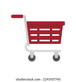 Icono de carro de compra. Ilustración plana del icono vectorial del carro de compra aislado en fondo blanco