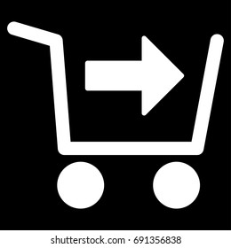 Purchase Cart vector icon. Flat white symbol. Pictogram is isolated on a black background. Designed for web and software interfaces.