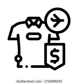 purchase cash t-shirt duty free icon vector. purchase cash t-shirt duty free sign. isolated contour symbol illustration