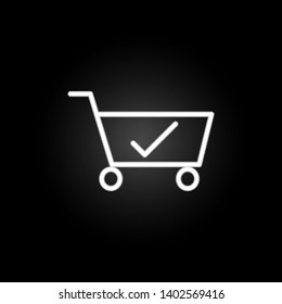 purchase check neon icon. Elements of commerce set. Simple icon for websites, web design, mobile app, info graphics