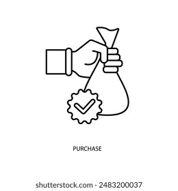 icono de línea de concepto de compra. Ilustración simple del elemento. diseño del símbolo del esquema del concepto de compra.