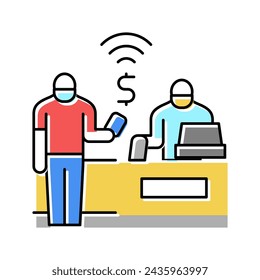 Kaufen Sie kontaktlose Farbsymbol Vektor. Kaufen Sie kontaktloses Zeichen. Isolierte Symboldarstellung