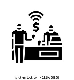 purchase contactless glyph icon vector. purchase contactless sign. isolated contour symbol black illustration