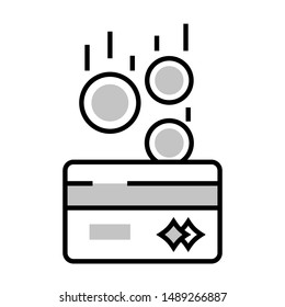 purchase credit card thin line vector icon