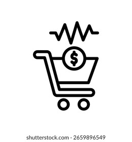 Ilustração do vetor da estrutura de tópicos do ícone de frequência de compra