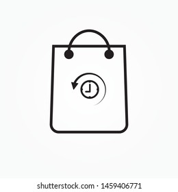 Purchase history outline icon. linear style sign for mobile concept and web design.