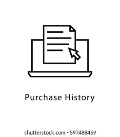 Purchase History Vector Line Icon 