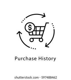 Purchase History Vector Line Icon 