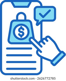 Purchase Icon Blue Vector Illustration