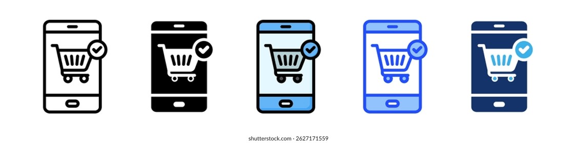 Colección de íconos de compra con varios estilos