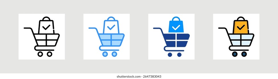 Coleção de Ícones de Compra Definir Vários Estilos