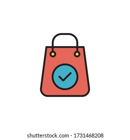 purchase icon filled outline vector. isolated on white background