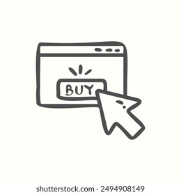 purchase icon, isolated hand drawn icon theme ecommerce