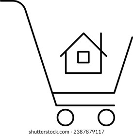 Purchase icon, line icon related to real estate, property, buying, renting, house, home. Outline icon
