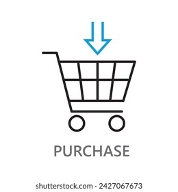 Purchase icon. line vector icon on white background. High quality design element. Editable linear style stroke. Vector icon