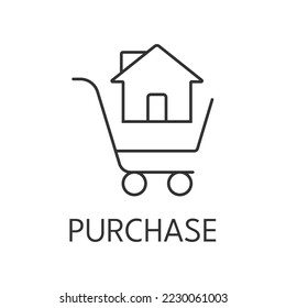 Purchase icon outline. Real estate simple vector illustration