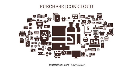 purchase icon set. 93 filled purchase icons.  Collection Of - Shopping online, Shopping basket, Shopping cart, Cards, Coupon, Online shop, list, Tickets, Vending machine